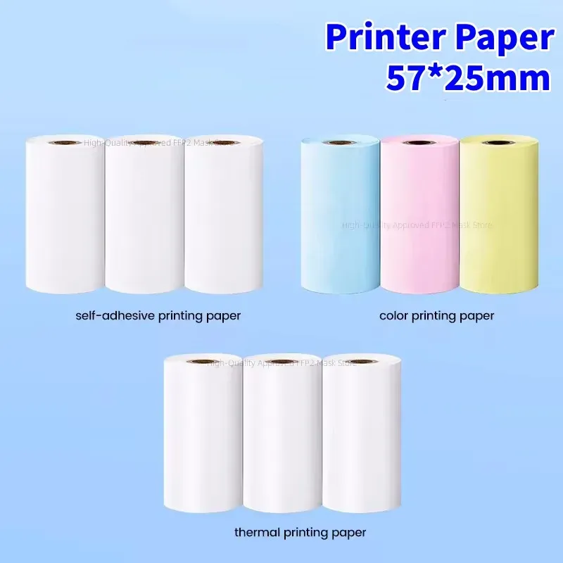 Étiquettes thermiques autocollantes 57 x 25 mm pour mini imprimante photo