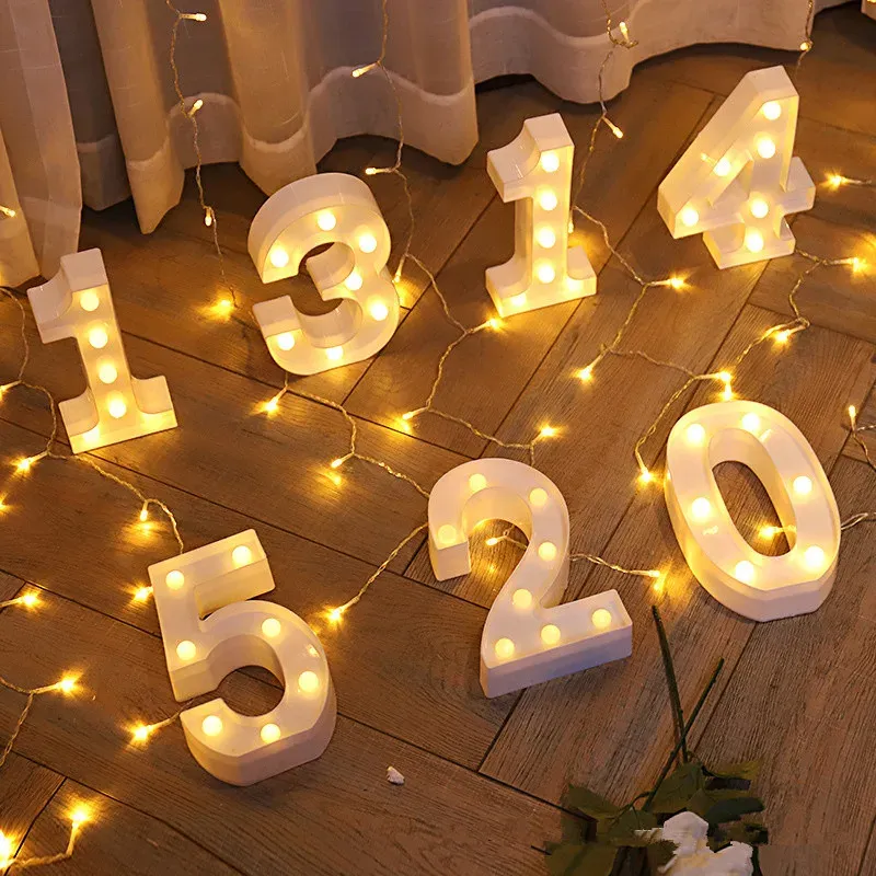 Lampe LED lettre de l'alphabet, décoration personnalisable pour fêtes, chambres et mariages