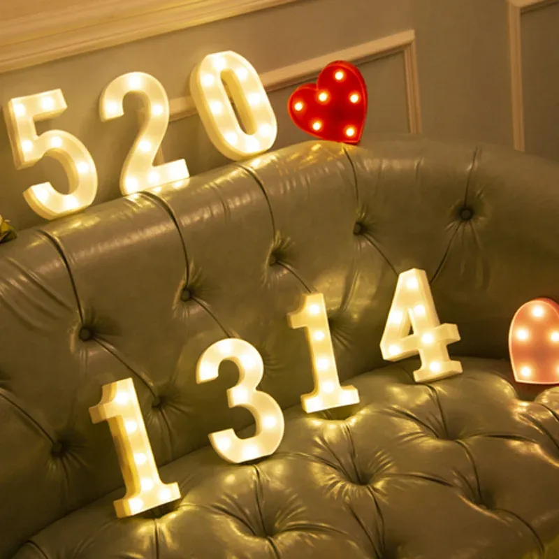 Lampe LED lettre de l'alphabet, décoration personnalisable pour fêtes, chambres et mariages 5
