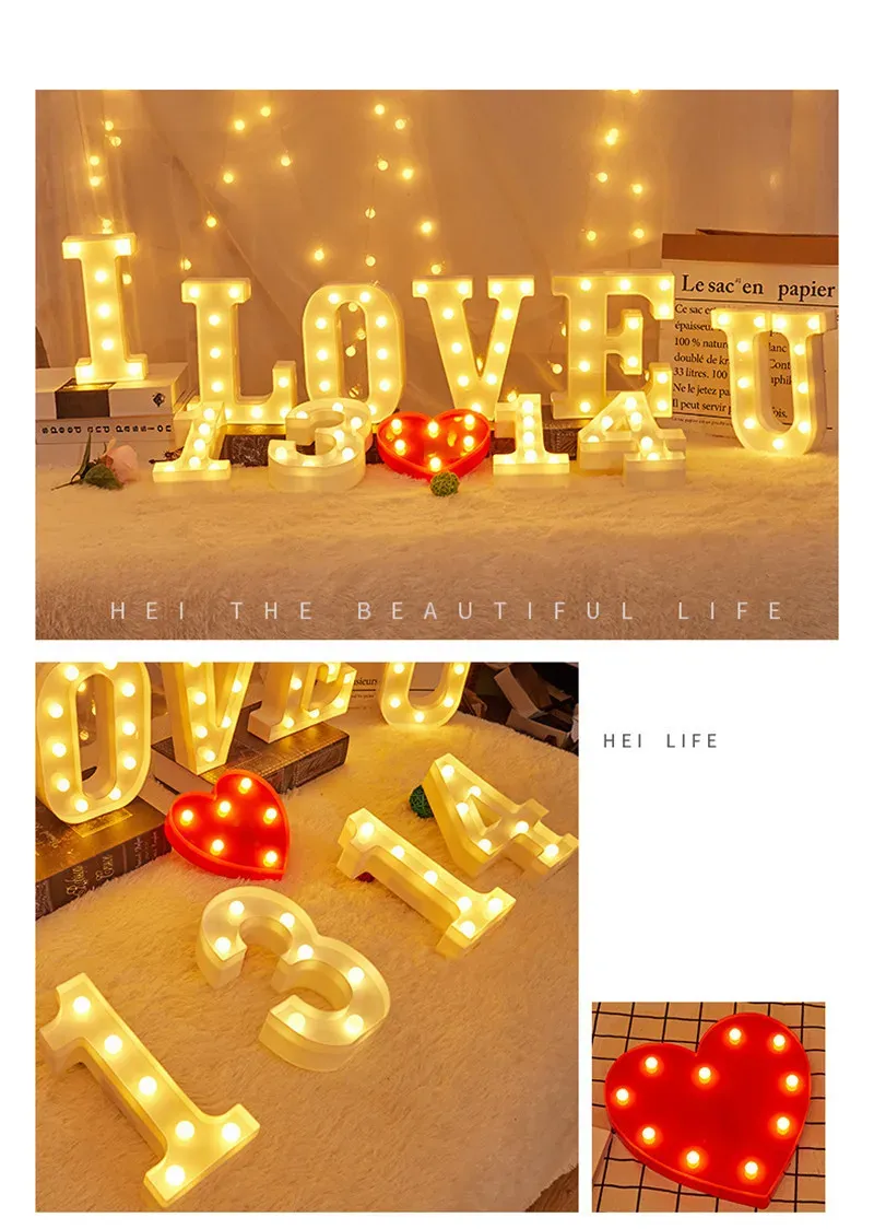 Ambiance lumineuse avec lettres LED