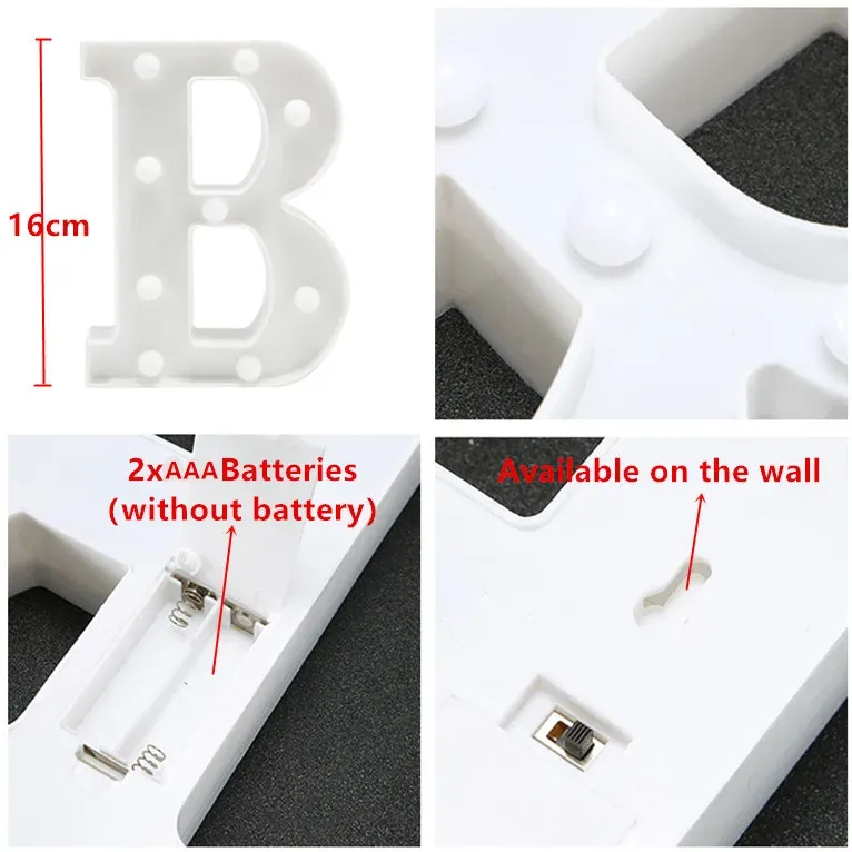 Lampe lettre LED sur table de fête