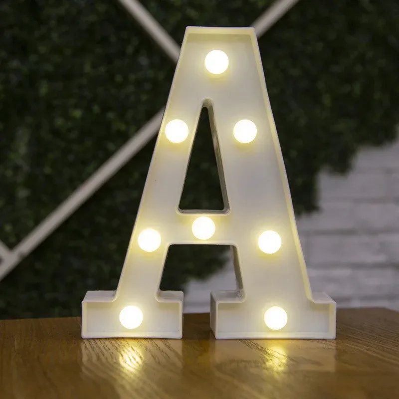 Lampe LED lettre de l'alphabet, décoration personnalisable pour fêtes, chambres et mariages 37