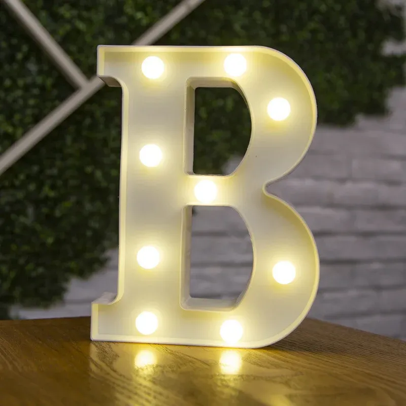 Lampe LED lettre de l'alphabet, décoration personnalisable pour fêtes, chambres et mariages 38