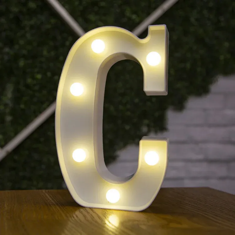 Lampe LED lettre de l'alphabet, décoration personnalisable pour fêtes, chambres et mariages 39