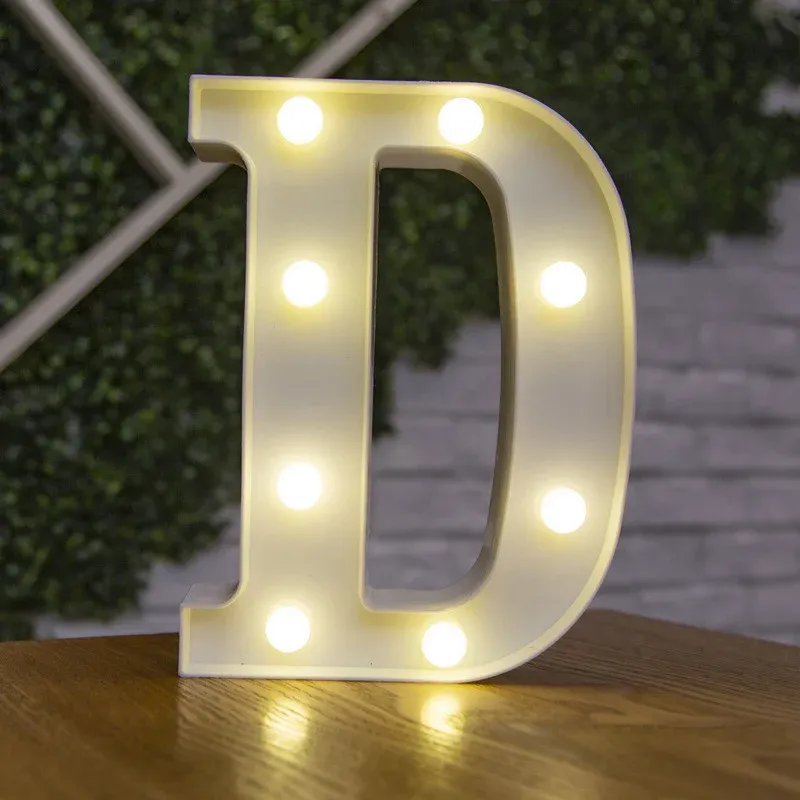 Lampe LED lettre de l'alphabet, décoration personnalisable pour fêtes, chambres et mariages 40