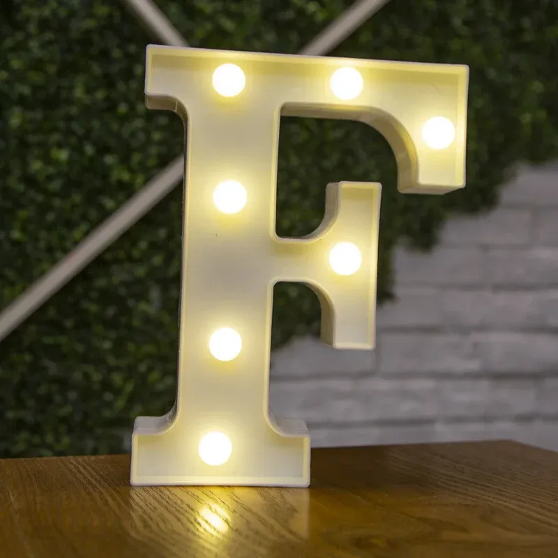 Lampe LED lettre de l'alphabet, décoration personnalisable pour fêtes, chambres et mariages 42