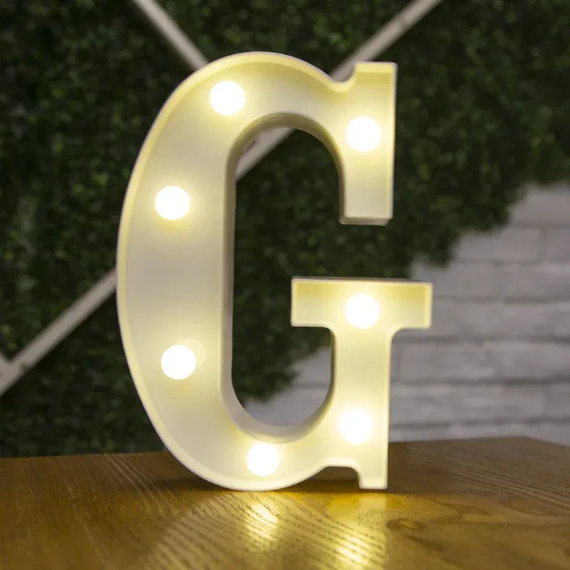 Lampe LED lettre de l'alphabet, décoration personnalisable pour fêtes, chambres et mariages 43