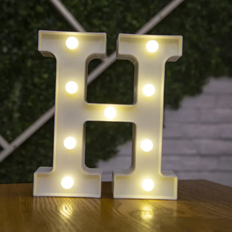 Lampe LED lettre de l'alphabet, décoration personnalisable pour fêtes, chambres et mariages 44