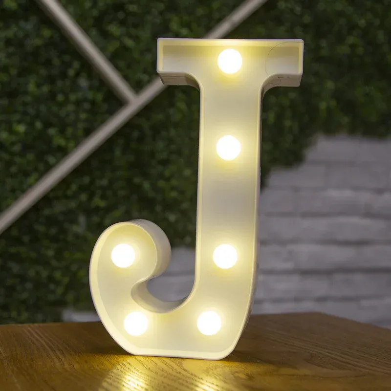 Lampe LED lettre de l'alphabet, décoration personnalisable pour fêtes, chambres et mariages 46
