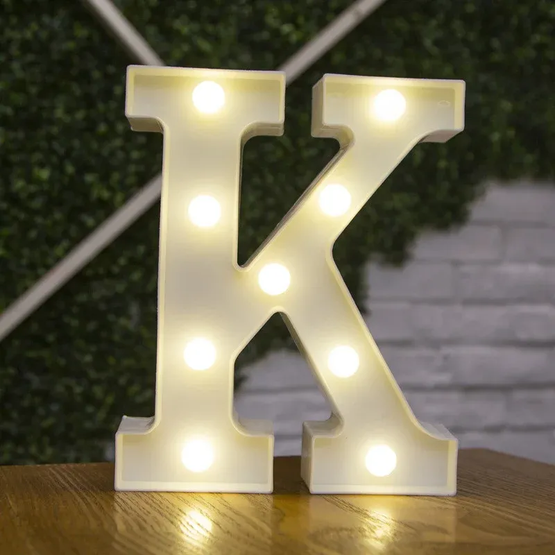 Lampe LED lettre de l'alphabet, décoration personnalisable pour fêtes, chambres et mariages 7