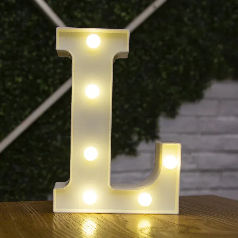 Lampe LED lettre de l'alphabet, décoration personnalisable pour fêtes, chambres et mariages 8