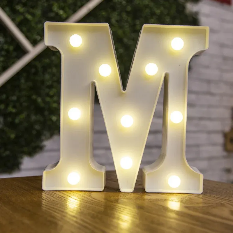 Lampe LED lettre de l'alphabet, décoration personnalisable pour fêtes, chambres et mariages 9