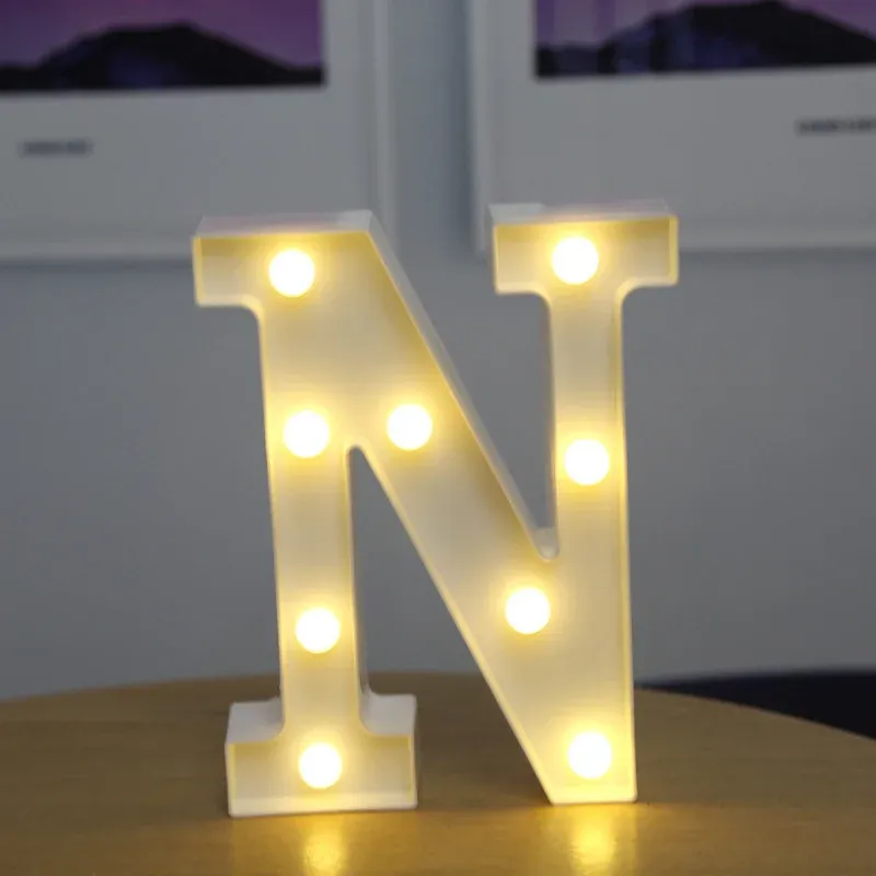 Lampe LED lettre de l'alphabet, décoration personnalisable pour fêtes, chambres et mariages 10