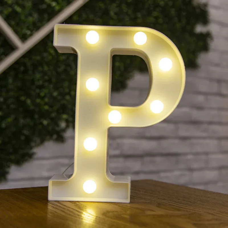 Lampe LED lettre de l'alphabet, décoration personnalisable pour fêtes, chambres et mariages 12