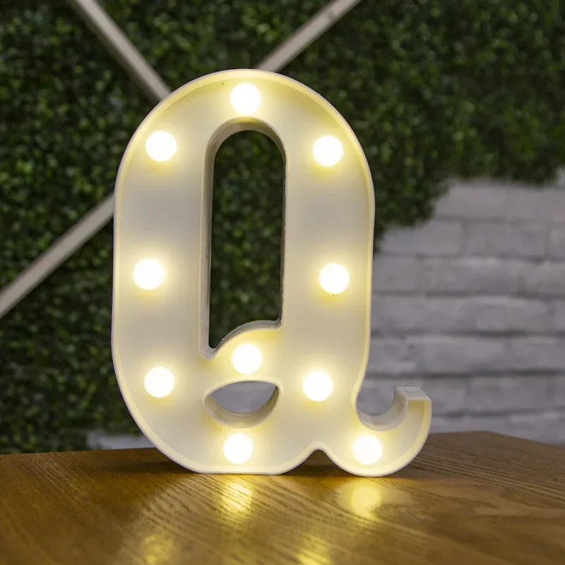 Lampe LED lettre de l'alphabet, décoration personnalisable pour fêtes, chambres et mariages 13