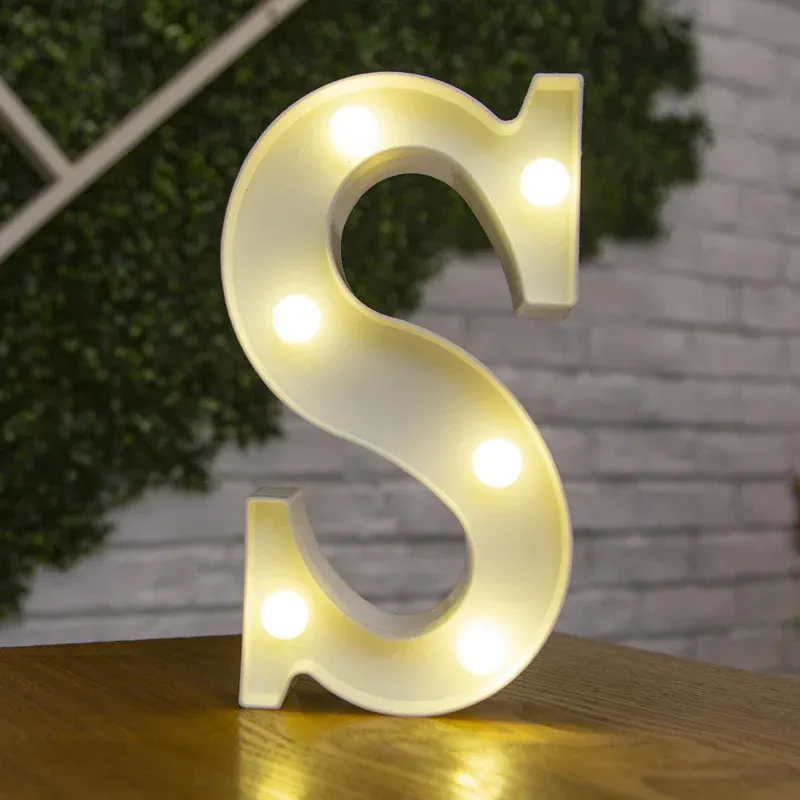 Lampe LED lettre de l'alphabet, décoration personnalisable pour fêtes, chambres et mariages 15