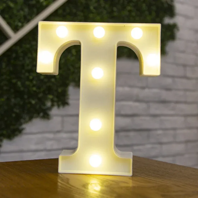 Lampe LED lettre de l'alphabet, décoration personnalisable pour fêtes, chambres et mariages 16