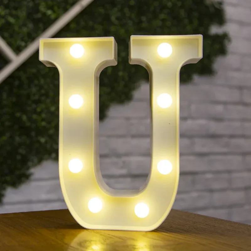 Lampe LED lettre de l'alphabet, décoration personnalisable pour fêtes, chambres et mariages 17