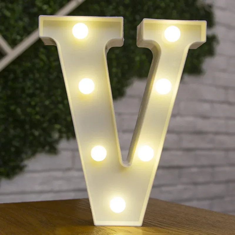 Lampe LED lettre de l'alphabet, décoration personnalisable pour fêtes, chambres et mariages 18