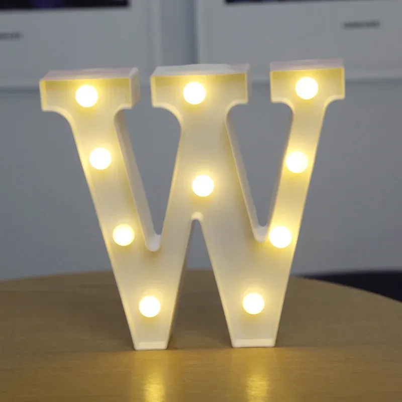 Lampe LED lettre de l'alphabet, décoration personnalisable pour fêtes, chambres et mariages 19