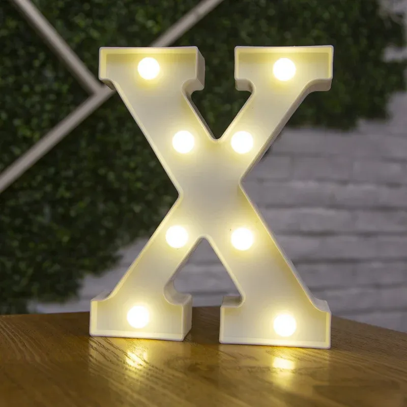 Lampe LED lettre de l'alphabet, décoration personnalisable pour fêtes, chambres et mariages 20