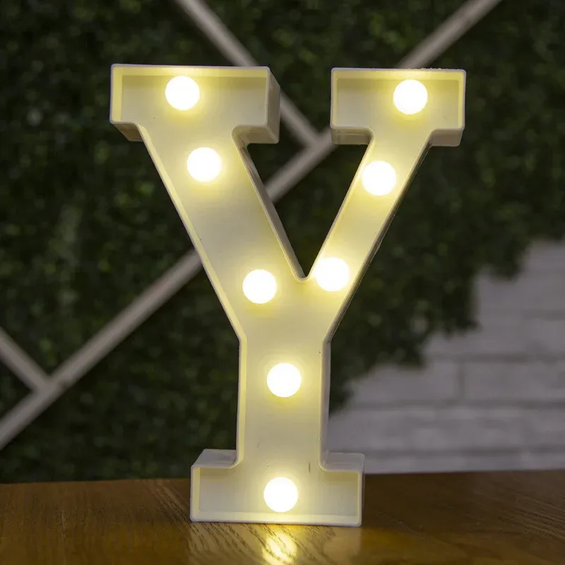Lampe LED lettre de l'alphabet, décoration personnalisable pour fêtes, chambres et mariages 21