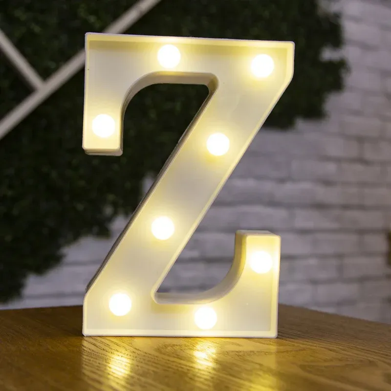 Lampe LED lettre de l'alphabet, décoration personnalisable pour fêtes, chambres et mariages 22