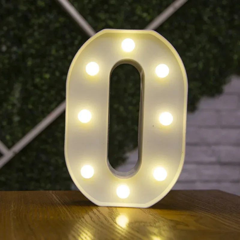 Lampe LED lettre de l'alphabet, décoration personnalisable pour fêtes, chambres et mariages 23