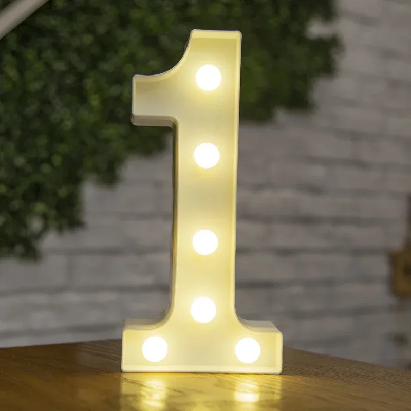 Lampe LED lettre de l'alphabet, décoration personnalisable pour fêtes, chambres et mariages 24