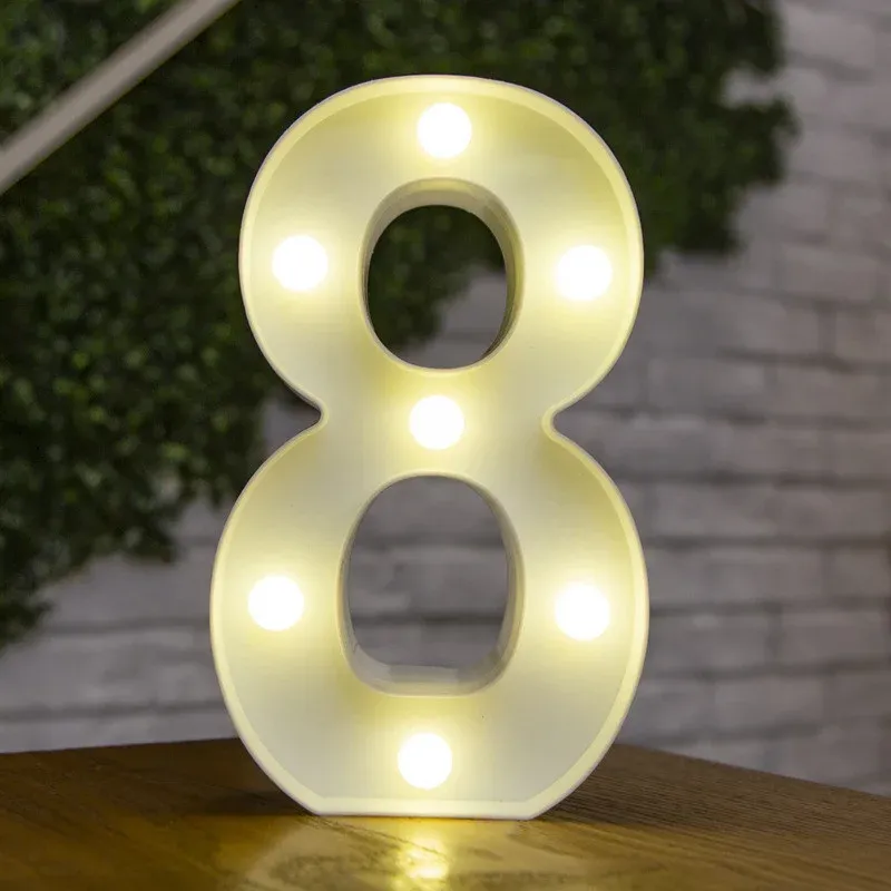 Lampe LED lettre de l'alphabet, décoration personnalisable pour fêtes, chambres et mariages 31