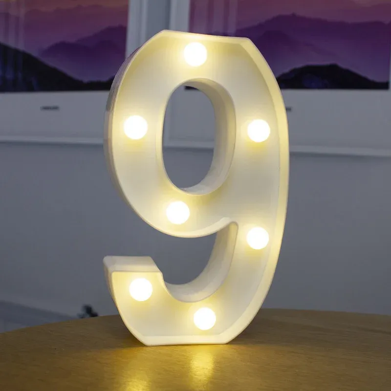 Lampe LED lettre de l'alphabet, décoration personnalisable pour fêtes, chambres et mariages 32