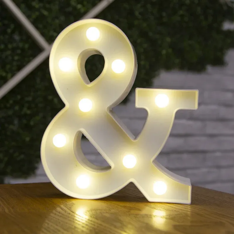 Lampe LED lettre de l'alphabet, décoration personnalisable pour fêtes, chambres et mariages 35