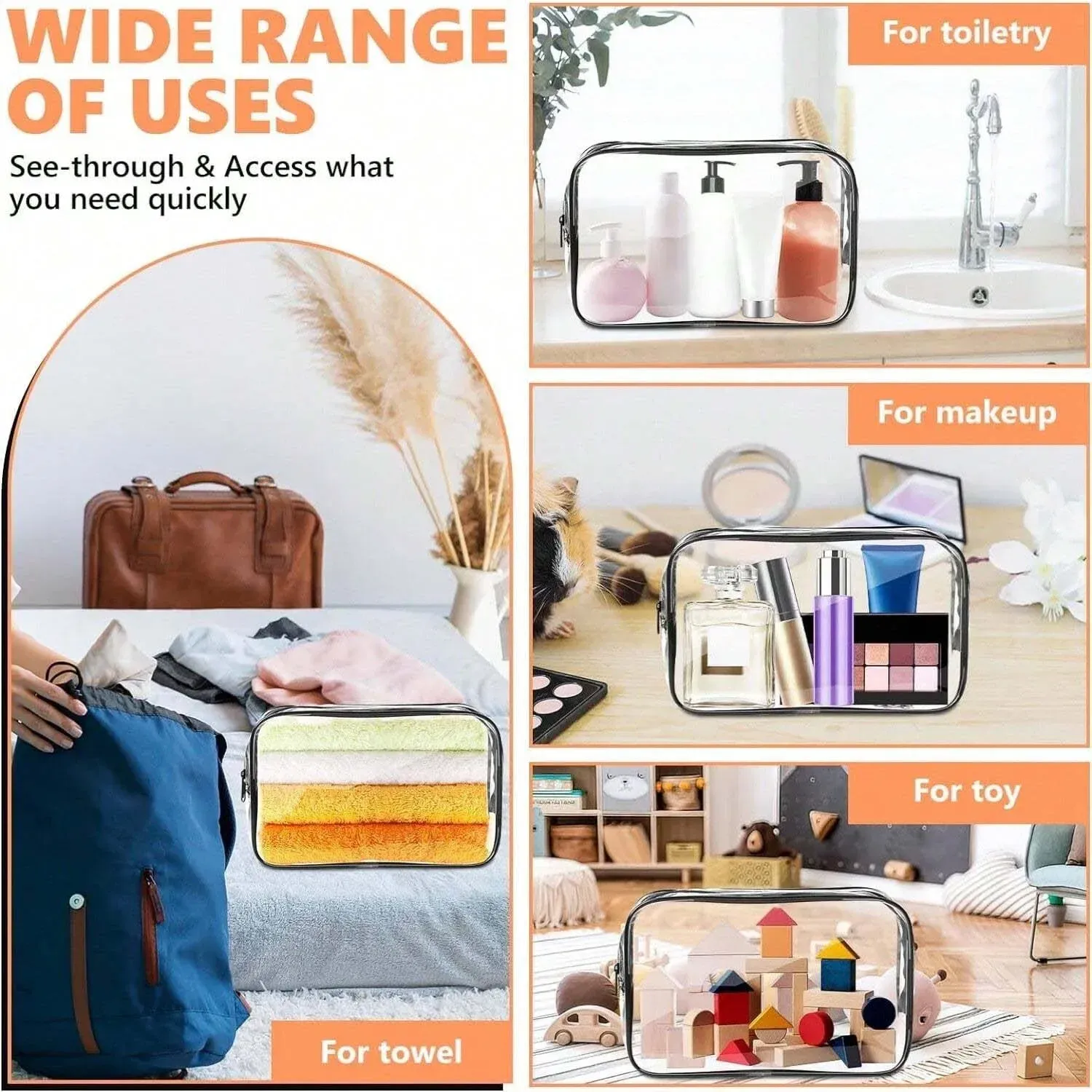 Rangement de voyage transparent