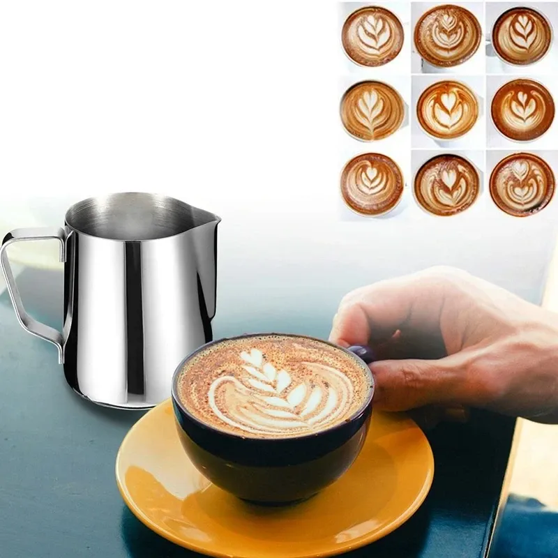Pichet à mousser le lait en acier inoxydable pour café expresso, cappuccino et latte 5