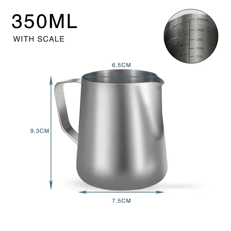 Pichet à mousser le lait en acier inoxydable pour café expresso, cappuccino et latte 8