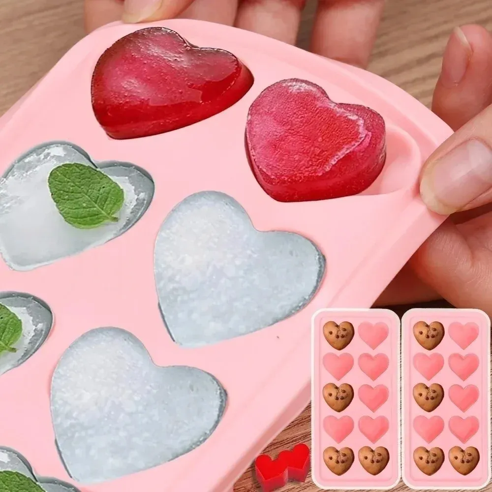 Bac à glaçons en silicone en forme de cœur, 10 cavités, idéal pour la Saint-Valentin 3