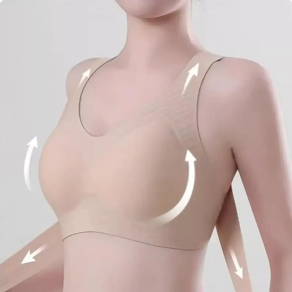 Soutien-gorge correcteur de posture à fermeture avant pour femme, sans armatures, rembourré, couvrance intégrale, avec soutien dorsal pour l'alignement de la colonne vertébrale 3