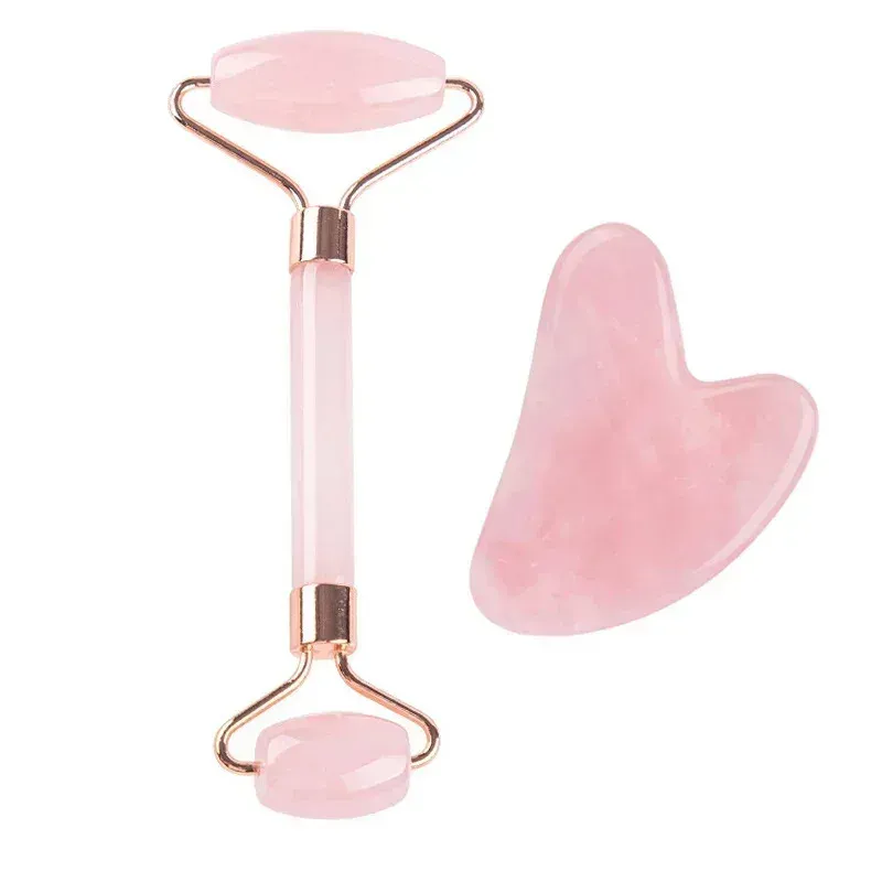 Rouleau de jade naturel pour le visage et le cou, en pierre naturelle, avec pierre Gua Sha 16