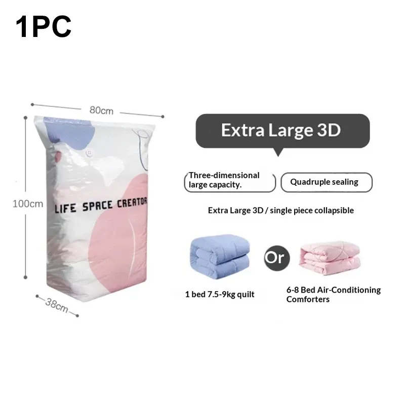 Sacs de rangement sous vide pour vêtements, couettes et bagages – Épais, grande capacité, sans pompe, gain de place 14