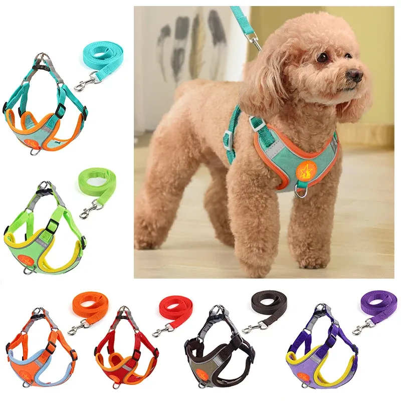 Harnais de traction en maille souple et respirante pour chiens de petite et moyenne taille - Image 1