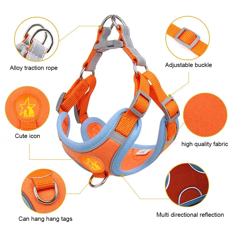 Harnais de traction en maille souple et respirante pour chiens de petite et moyenne taille 5