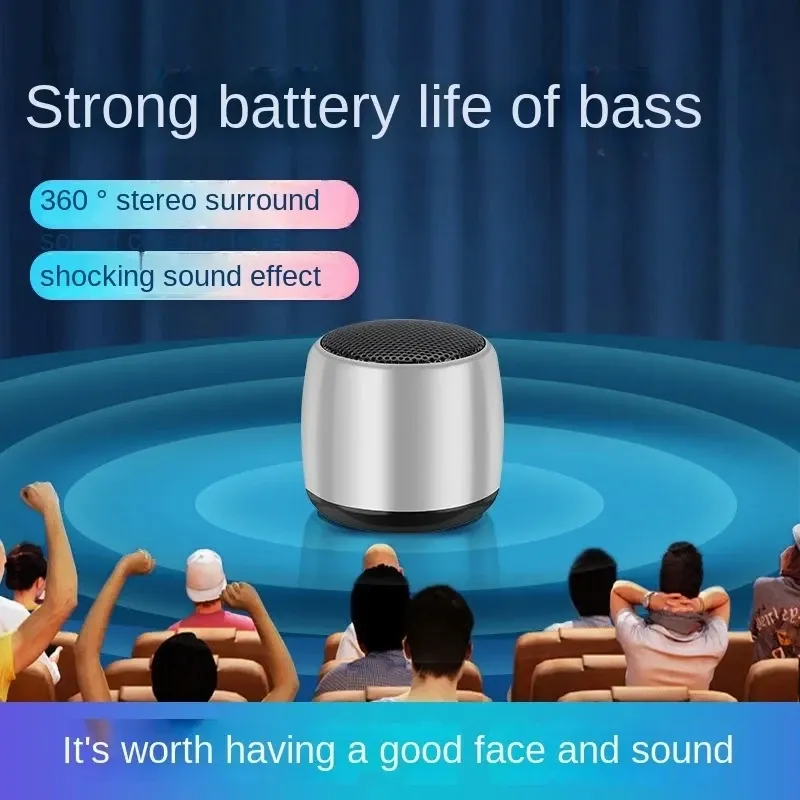Mini haut-parleur Bluetooth portable intelligent, double fonction, petit caisson de basses sans fil en métal, son puissant 3