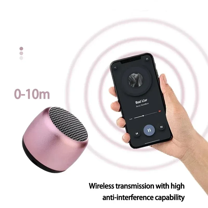 Mini haut-parleur Bluetooth portable intelligent, double fonction, petit caisson de basses sans fil en métal, son puissant 5