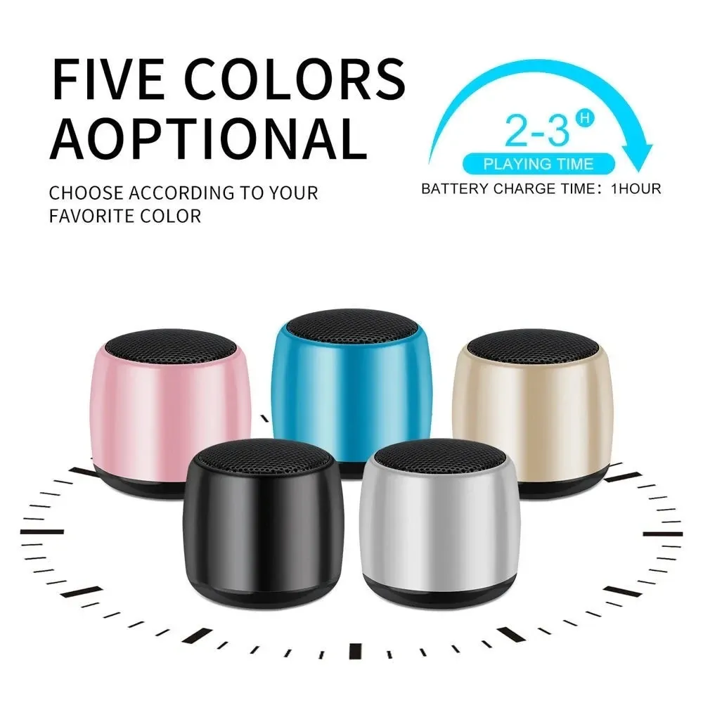 Mini haut-parleur Bluetooth portable en métal, vue d'ensemble