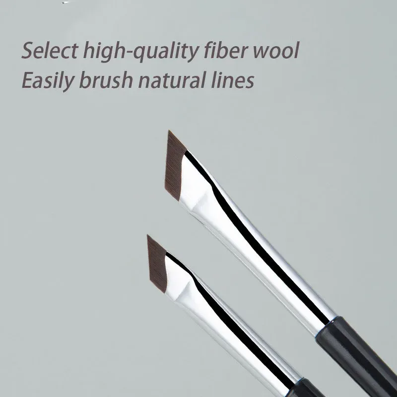 Brosse eyeliner à lame améliorée, brosse à sourcils plate ultra fine à angle fin pour le contour des yeux, brosse de détail précise 3
