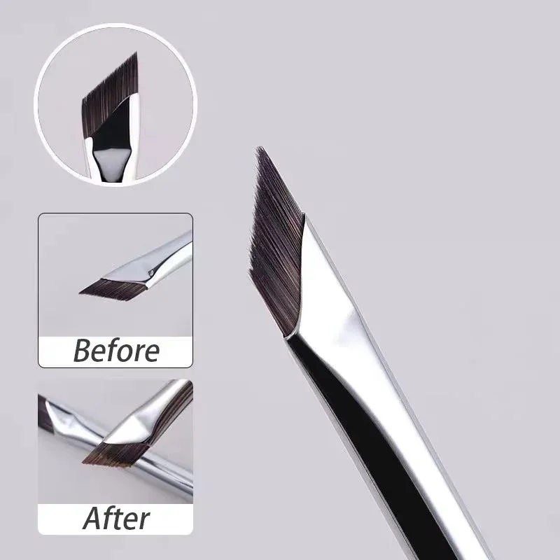 Brosse eyeliner à lame améliorée, brosse à sourcils plate ultra fine à angle fin pour le contour des yeux, brosse de détail précise 2