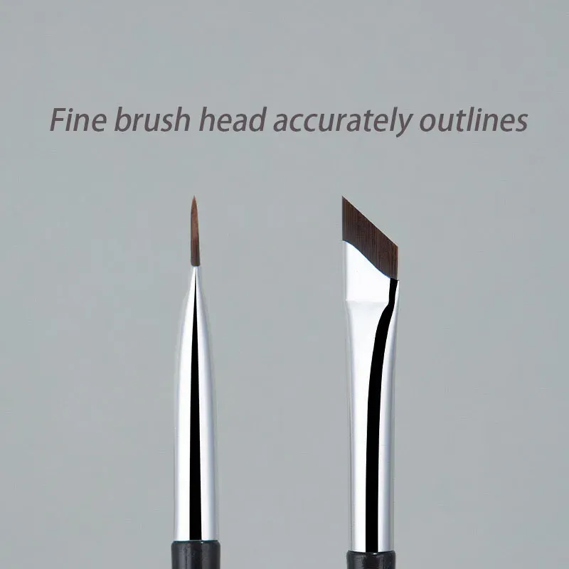 Brosse eyeliner à lame améliorée, brosse à sourcils plate ultra fine à angle fin pour le contour des yeux, brosse de détail précise 4