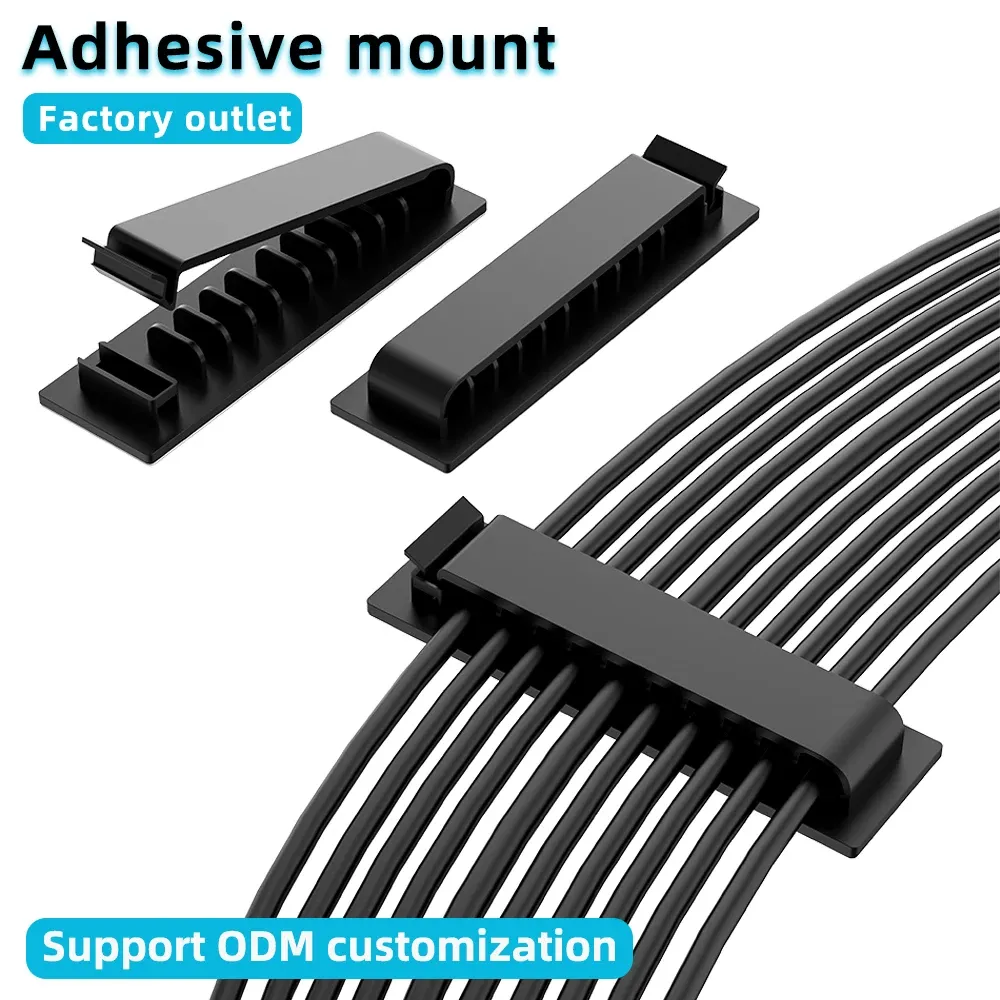 Organisateur de câbles auto-adhésif, lot de 1/3/5, 5/8/10 emplacements, clips de fixation pour bureau, téléviseur, PC et câbles Ethernet sous bureau, gestion des câbles USB