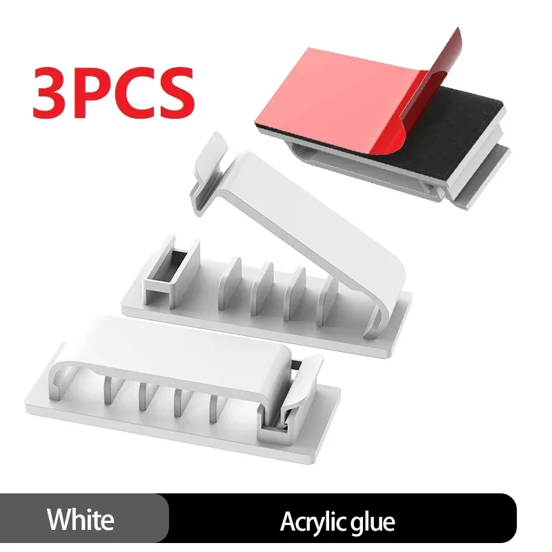 Organisateur de câbles auto-adhésif, lot de 1/3/5, 5/8/10 emplacements, clips de fixation pour bureau, téléviseur, PC et câbles Ethernet sous bureau, gestion des câbles USB 13