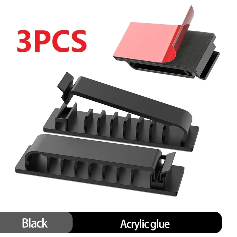 Organisateur de câbles auto-adhésif, lot de 1/3/5, 5/8/10 emplacements, clips de fixation pour bureau, téléviseur, PC et câbles Ethernet sous bureau, gestion des câbles USB 12